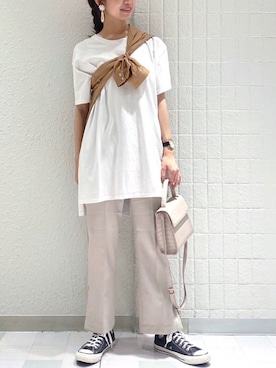 「RAY CASSIN（レイカズン）のアイテム（スラックス）」を使った、Raycassin_officialさん（レディース・163cm）の夏コーディネート