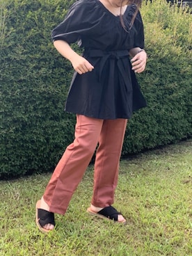 「センタープレスパンツ」｜Raycassin_officialさん（レディース・155cm）の夏コーディネート