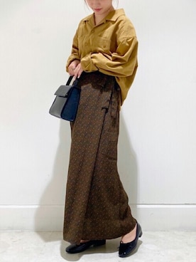 「小花柄」｜「アイテム（バレエシューズ）」を使った、Raycassin_officialさん（レディース・154cm）の秋コーディネート