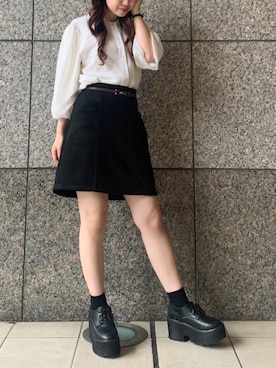 「スウェードスカート」｜Raycassin_officialさん（レディース・155cm）の秋コーディネート