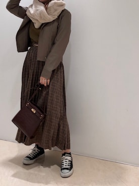 「ライダースコーデ」｜Raycassin_officialさん（レディース・155cm）の秋コーディネート