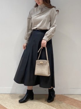 「RAY CASSIN（レイカズン）のアイテム（ベルト）」を使った、Raycassin_officialさん（レディース・155cm）の秋コーディネート