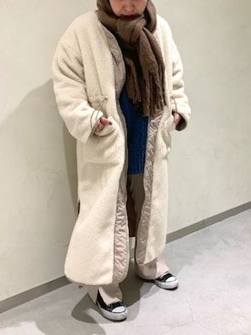 「コート」｜「アイテム（ブルゾン）」を使った、Raycassin_officialさん（レディース・157cm）の冬コーディネート