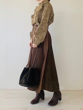 「ストレッチブーツ」｜Raycassin_officialさん（レディース・155cm）の冬コーディネート