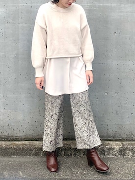 「ストレッチブーツ」｜Raycassin_officialさん（レディース・155cm）の冬コーディネート