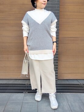 「DOUBLE NAME（ダブルネーム）のアイテム（帽子）」を使った、Raycassin_officialさん（レディース・155cm）の冬コーディネート