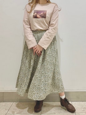 「RAY CASSIN（レイカズン）のアイテム（ベルト）」を使った、Raycassin_officialさん（レディース・155cm）の冬コーディネート