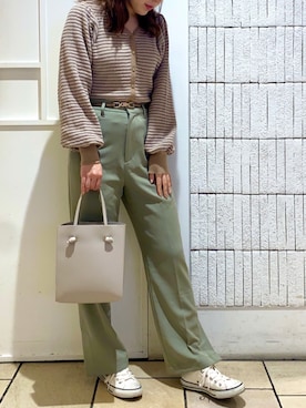 「RAY CASSIN（レイカズン）のアイテム（ハンドバッグ）」を使った、Raycassin_officialさん（レディース・155cm）の冬コーディネート