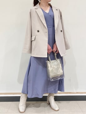 「綺麗めコーデ」｜「アイテム（ワンピース）」を使った、Raycassin_officialさん（レディース・155cm）の冬コーディネート