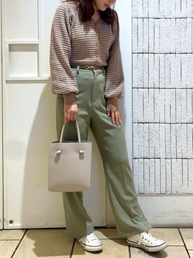 前後2wayマルチボーダーニット のレディース人気ファッションコーディネート Wear