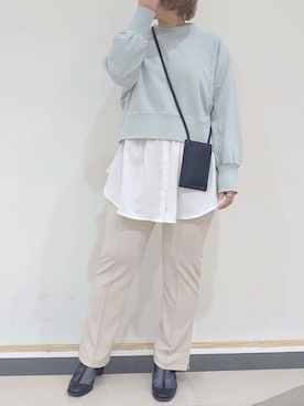 「イージ－セミフレアカラーパンツ」｜Raycassin_officialさん（レディース・155cm）の冬コーディネート