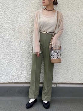 「RAY CASSIN（レイカズン）のアイテム（ベルト）」を使った、Raycassin_officialさん（レディース・155cm）の春コーディネート