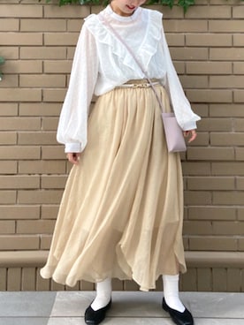 「春カラー」｜「アイテム（バレエシューズ）」を使った、Raycassin_officialさん（レディース・158cm）の春コーディネート