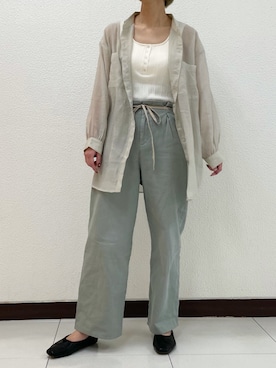 「カシュクールフラットシューズ」｜Raycassin_officialさん（レディース・155cm）の春コーディネート