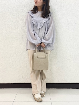 「RAY CASSIN（レイカズン）のアイテム（ハンドバッグ）」を使った、Raycassin_officialさん（レディース・155cm）の春コーディネート