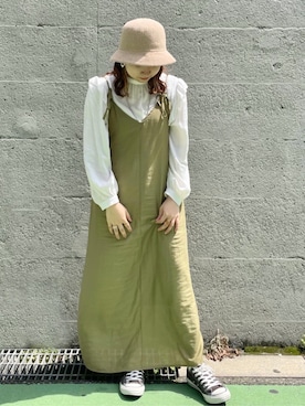 「RAY CASSIN（レイカズン）のアイテム（帽子）」を使った、Raycassin_officialさん（レディース・155cm）の春コーディネート