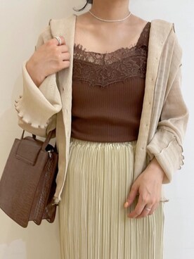 「RAY CASSIN（レイカズン）のアイテム（ハンドバッグ）」を使った、Raycassin_officialさん（レディース・153cm）の夏コーディネート