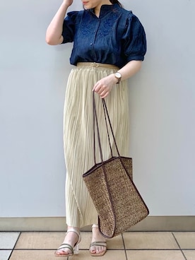 「プリーツスカートコーデ」｜Raycassin_officialさん（レディース・155cm）の夏コーディネート