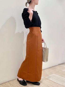 「オレンジスカート」｜Raycassin_officialさん（レディース・155cm）の夏コーディネート