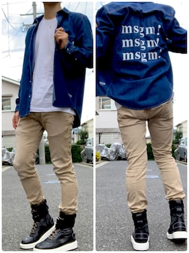 「MSGM（エムエスジーエム）のアイテム（シャツ/ブラウス）」を使った、N_tatsuさん（メンズ・176cm）の秋コーディネート