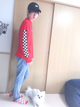 「アイテム（キャップ）」を使った、yoshikiさん（メンズ・175cm・10代）の秋コーディネート