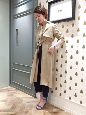 「アパートバイローリーズ」｜「アイテム（トレンチコート）」を使った、kiiさん（レディース・162cm）の春コーディネート