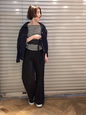 「アパートバイローリーズ」｜「アイテム（デニムジャケット）」を使った、kiiさん（レディース・162cm）の春コーディネート