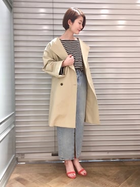 「アパートバイローリーズ」｜「アイテム（トレンチコート）」を使った、kiiさん（レディース・162cm）の春コーディネート
