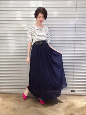 「STUDIOUS（ステュディオス）のアイテム（アクセサリー）」を使った、kiiさん（レディース・162cm）の夏コーディネート