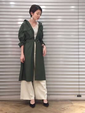 「A part by（アパートバイ）のアイテム（シャツワンピース）」を使った、kiiさん（レディース・162cm）の秋コーディネート