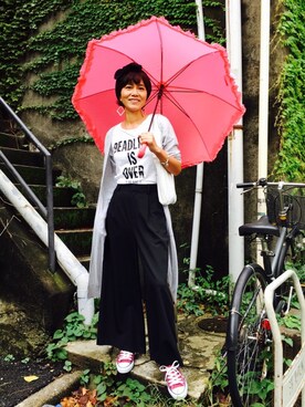 「MAGNET ARCHIVE(マグネット アーカイブ)のアイテム」を使った、竹山志津子さん(レディース・166cm)の秋コーディネート