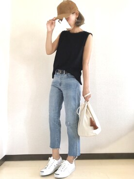 「GRL（グレイル）のアイテム（ピアス（両耳用））」を使った、m♡ao*さん（レディース・152cm）の夏コーディネート