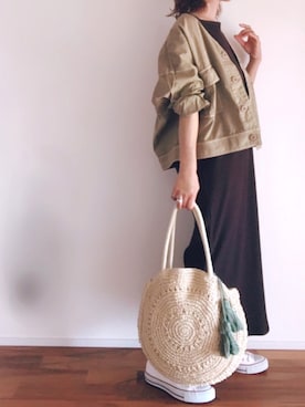 「Rougevif」｜「アイテム（ミリタリージャケット）」を使った、m♡ao*さん（レディース・152cm）の夏コーディネート