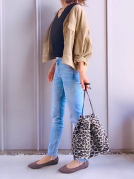 「マシュマロパンプス」｜「アイテム（ジャケット/アウター）」を使った、m♡ao*さん（レディース・152cm）の夏コーディネート