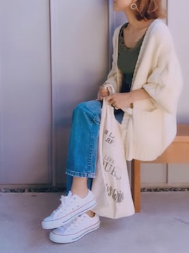 「TODAYFUL（トゥデイフル）のVintageトートバッグ（トートバッグ）」を使った、m♡ao*さん（レディース・152cm）の秋コーディネート