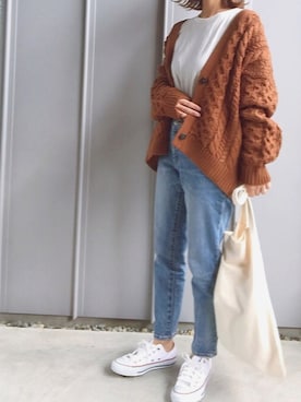 「アイラブCONVERSE」｜m♡ao*さん（レディース・152cm）の冬コーディネート