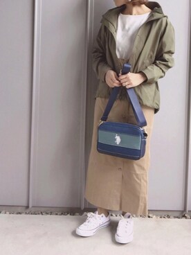「KBF+」｜「アイテム（マウンテンパーカー）」を使った、m♡ao*さん（レディース・152cm）の春コーディネート