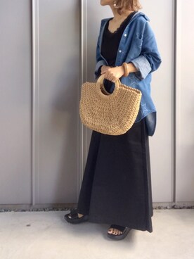 「Chaco closet（チャコ クローゼット）のリラクシングAラインフレアワイドパンツ（その他パンツ）」を使った、m♡ao*さん（レディース・152cm）の春コーディネート