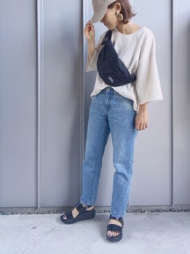 「zozoデニム」｜「アイテム（キャップ）」を使った、m♡ao*さん（レディース・153cm）の夏コーディネート