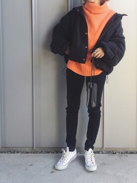 「NOLLEY'S」｜「アイテム（マウンテンパーカー）」を使った、m♡ao*さん（レディース・152cm）の秋コーディネート