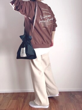 「CLEA（クレア）のアイテム（スウェット）」を使った、m♡ao*さん（レディース・152cm）の冬コーディネート