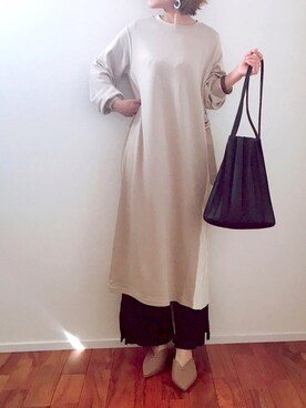 「プリーツ」｜「アイテム（スリッポン）」を使った、m♡ao*さん（レディース・152cm）の春コーディネート