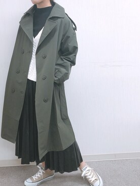 「ZOZOでしか買えない」｜「アイテム（トレンチコート）」を使った、ap retroさん（レディース・156cm）の冬コーディネート