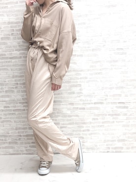 「とろみシャツ」｜ap retroさん（レディース・156cm）の春コーディネート