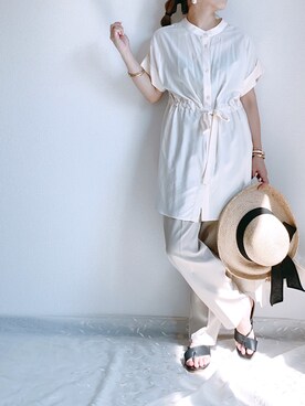 「ZOZOでしか買えない」｜「アイテム（帽子）」を使った、ap retroさん（レディース・156cm）の夏コーディネート