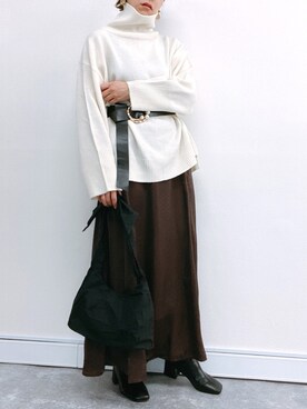 「ZOZOでしか買えない」｜「アイテム（スカート）」を使った、ap retroさん（レディース・156cm）の秋コーディネート