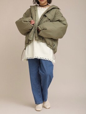 「ZOZOでしか買えない」｜「アイテム（ブルゾン）」を使った、ap retroさん（レディース・156cm）の冬コーディネート