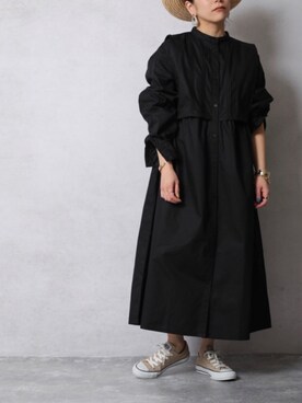 「ZOZOでしか買えない」｜「アイテム（シャツワンピース）」を使った、ap retroさん（レディース・156cm）の冬コーディネート