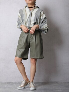 「ZOZOでしか買えない」｜「アイテム（パンツ）」を使った、ap retroさん（レディース・156cm）の春コーディネート