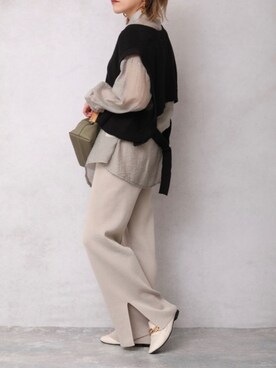 「ZOZOでしか買えない」｜「アイテム（パンツ）」を使った、ap retroさん（レディース・156cm）の春コーディネート